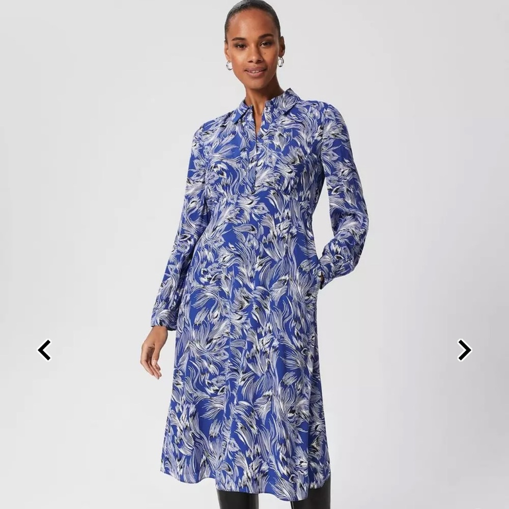 Hobbs London Women’s Octavia Dress size 10 Black White Blue